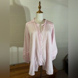 Lane Bryant Light Pink Ruffled Blouse